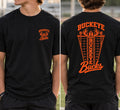 Buckeye Bucks Football Flag front and back design on a black T-shirt